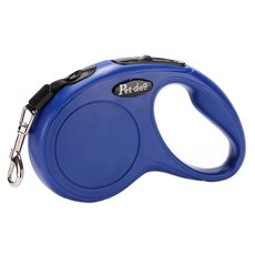 요런개 강아지 심플 컬러 자동 리드줄, 네이비, 1개