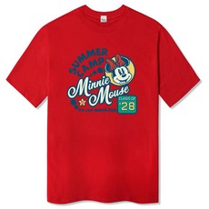 일루소 남녀공용 디즈니 썸머캠프 반팔 면 티셔츠