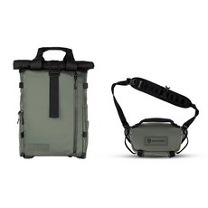 WANDRD 드 New PRVKE Lite 백팩 11L + ROGUE 슬링백 3L 세트, 그린, 1개