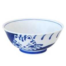 廚房滿載 Dora 貓咪素麵碗, 1個, 藍色