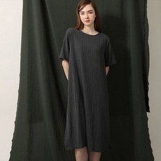 테라우드 여성용 인견 플리츠 원피스 잠옷 2p