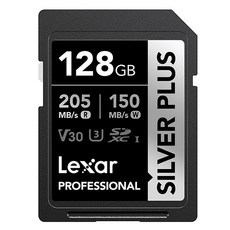 Lexar 雷克沙 Canon Sony Nikon Fuji SILVER PLUS V30 UHS-I 相機記憶體 SD卡 LSDSIPL128G-BNNNG, 128GB
