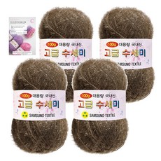 yarna 고급 수세미 100g 4p + C인쇄도안 8종 세트, 175 카키브라운, 1개