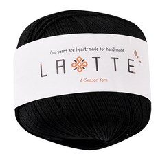 拿鐵四季聚酯針織紗 65g, 02 黑色