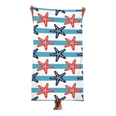 unhave 彩色沙灘巾 70 x 150 cm, 18 海星圖案, 1個