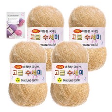 Yarna 高級菜瓜布線 100g 4入 + C印刷圖案 8種套組, 171 米色