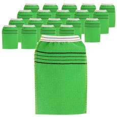 Rionheim 搓澡 大尺寸 強力義大利搓澡巾 橡膠鬆緊帶 去角質擦, 20個, 1入, 綠色