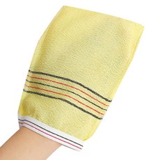 Rionheim 搓澡 大尺寸 強力義大利搓澡巾 橡膠鬆緊帶 去角質擦, 10個, 1入, 黃色