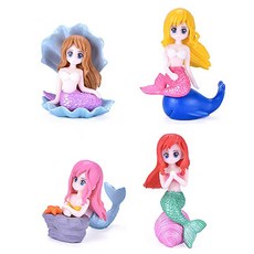AQUAB 水族箱美人魚微型裝飾4件組, 1套