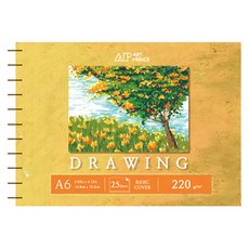 두성종이 아트프린스 드로잉 스케치북 스프링 220g D07, A6, 25매, 1개