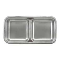 kitchen U Camping Sketch 不鏽鋼2格深型分隔餐盤, 銀色, 1個