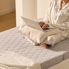 알뜨리 늘잠 3단 접이식 토퍼, 라이트그레이, 13cm