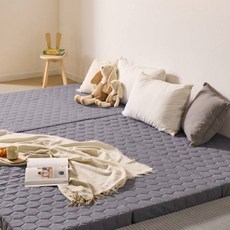 알뜨리 늘잠 3단 접이식 토퍼, 차콜, 13cm