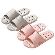 Goodsticks 排水防滑軟式浴室拖鞋 2入 C套組, 灰色 + 粉紅色, 1個