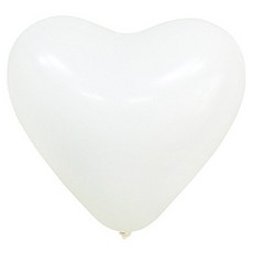 派對秀 進口標準愛心氣球 30cm 100入, 白色, 1個