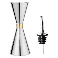 KALDIN 雙面雞尾酒量酒器 60/90ml + 倒酒器套組, 金色環, 1套