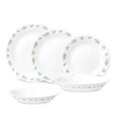 Corelle Brands 康寧餐具 Lime Tree 餐盤5件組, 1套, 小盤 + 中盤 + 大盤 + 中型小菜碟 + 大型小菜碟, 混合色