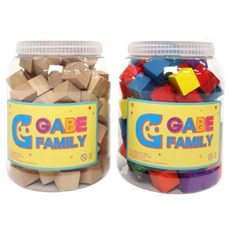 GabeFamily 你好 堆疊積木教具 彩色 100片 + 原木 100片 套組 KS3379, 7種, 1套