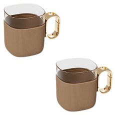 THE ZAKKA 圓方形浴室漱口杯 FREE, 棕色, 2個