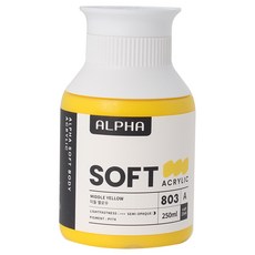 알파색채 소프트바디 아크릴물감 A 803 Middle Yellow, 250ml, 1색