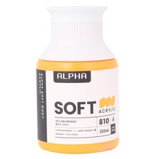 알파색채 소프트바디 아크릴물감 A 810 Yellow Orange, 250ml, 1색
