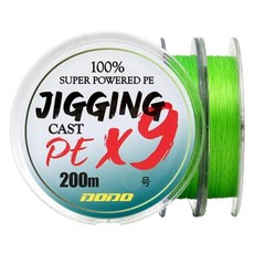 싸파 도도 지깅 캐스트 9합사 낚싯줄, 형광그린, 1개