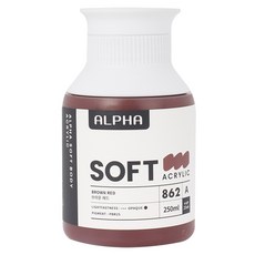 알파색채 소프트바디 아크릴물감 A 862 Brown Red, 250ml, 1색