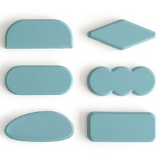 에이드엘 실리콘 수저받침 6종 세트, 민트, 1세트