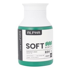 알파색채 소프트바디 아크릴물감 A 854 Permanent Green, 250ml, 1색