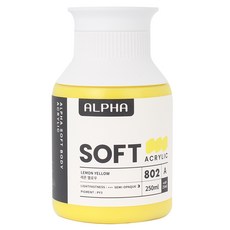 알파색채 소프트바디 아크릴물감 A 802 Lemon Yellow, 250ml, 1색