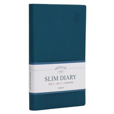 indigo 2025官方薄型每月日期型筆記型月曆手帳, 1個, 孔雀藍