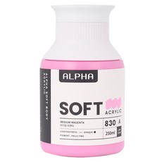 알파색채 소프트바디 아크릴물감 A 830 Medium Magenta, 250ml, 1색