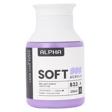 알파색채 소프트바디 아크릴물감 833 Brilliant Purple, 250ml, 1색