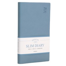 indigo 2025官方薄型每月日期型筆記型月曆手帳, 1個, 水藍色