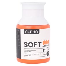 알파색채 소프트바디 아크릴물감 A 811 Permanent Orange, 250ml, 1색