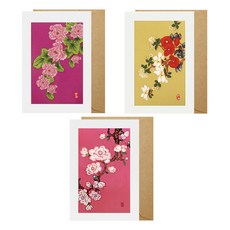 From&To 花開卡片 3種 + 信封 3入 + 內頁 3入 套組 FT214-123, 混色, 1套