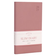 indigo 2025官方薄型每月日期型筆記型月曆手帳, 1個, 玫瑰粉