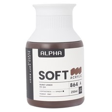알파색채 소프트바디 아크릴물감 A 864 Burnt Umber, 250ml, 1색