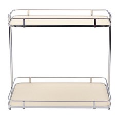 AGNOHOME Agno 2層方形壓克力化妝品收納架, 牛奶白, 1個