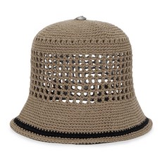 바잘 여성용 VA 탑 버튼 크로쉐 면 버킷햇