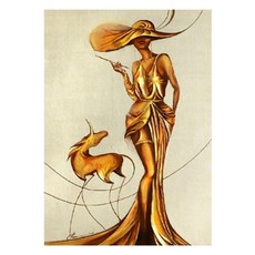 알로데 골드 빛 신사 숙녀 벽 장식 라운드 DIY 보석십자수 70 x 90 cm, NO 08, 1개