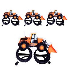 알로데 포크레인 프레임 소품 안경, TYPE07블랙 오렌지 불도저, 4개