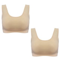 파란 노와이어 무봉제 홀가먼트 심리스 브라탑 2p