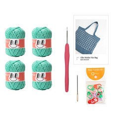 yarna 올리오 마켓 네트백 DIY 패키지 세트, 766 라이트민트(실), 랜덤발송(단수링), 1세트