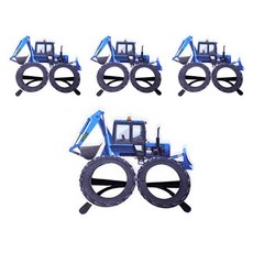 알로데 포크레인 프레임 소품 안경, TYPE11블루 굴삭기, 4개