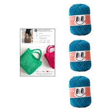 yarna DIY패키지 올리오 미니 봉봉 네트백 올리오실 3p + 인쇄도안 세트, 765 마린블루, 1개