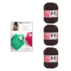 yarna DIY패키지 올리오 미니 봉봉 네트백 올리오실 3p + 인쇄도안 세트, 719 다크브라운, 1개