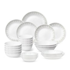 Corelle Brands 康寧餐具 Fine Dining 4人韓式餐具組 23件組, 飯碗 4p + 湯碗 4p + 小碟子 4p + 小圓盤 2p + 中圓盤 2p+ 大圓盤 + 中型小菜碗 2p+ 大型小菜碗 2p+ 大麵碗 2p, 1套