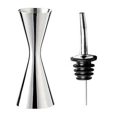 KALDIN 雙頭量酒器 雞尾酒量杯 30/45ml + 倒酒器組合, 基本款, 1套