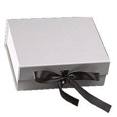 이홈베이킹 리본 매듭기프트 접이식 자석상자 중, 화이트(상자), 랜덤발송(리본), 1개